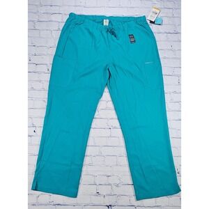 Wonderwink WonderTech 37.5 6 Pocket Straight Leg Teal Scrub Pants WOMENS SIZE 2X